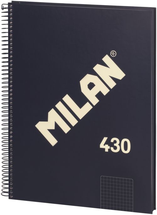 CUADERNO MILAN ESPIRAL 80 AZUL CUADRICULA