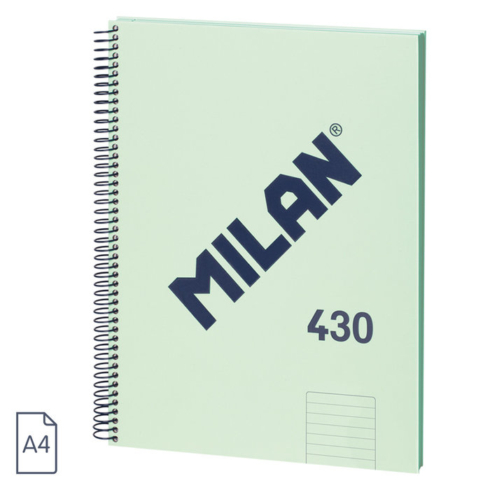 CUADERNO MILAN ESPIRAL VERDE A4 CUADRICULA