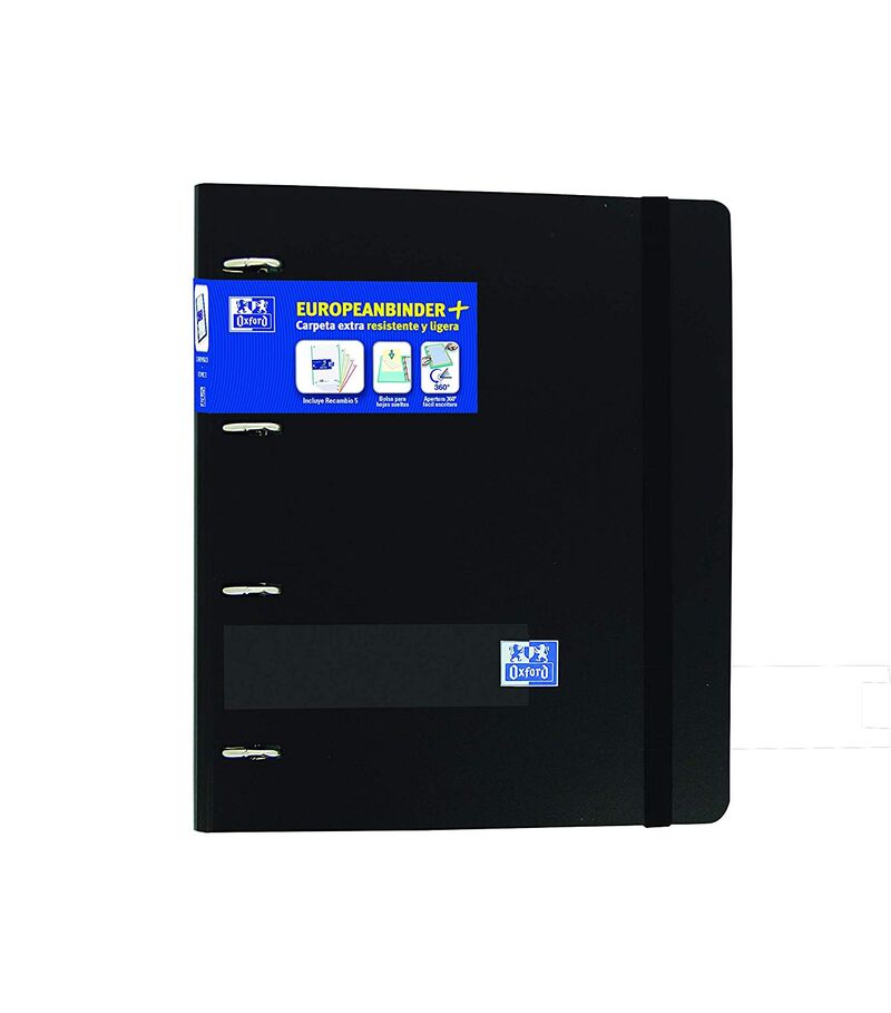  Carpebloc polyfoam a4+ 4 anillas 35mm con recambio cuadrícula 5x5 color negro 