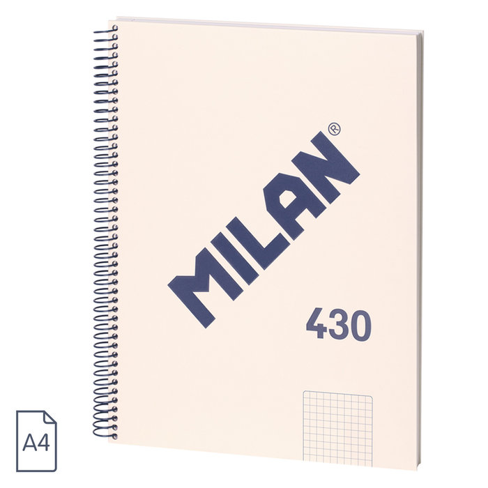 CUADERNO MILAN ESPIRAL A4 BEIGE CUADRICULA