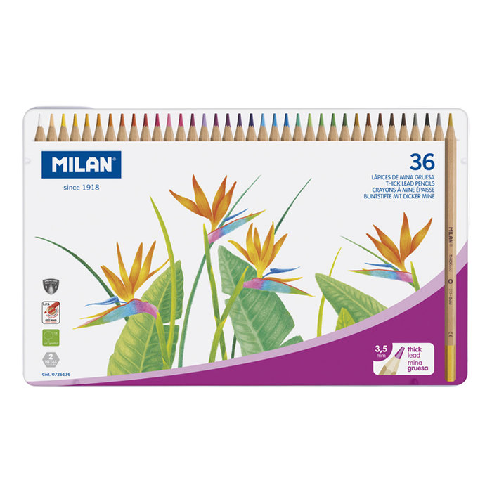 CAJA METALICA MILAN 36 LAPICES COLORES