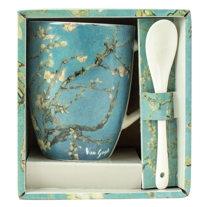 TAZA CON CUCHARA ALMENDROS VAN GOGH